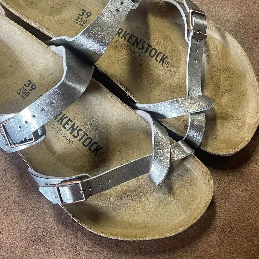 Birkenstock Metallic Graceful Taupe Two-Strap Sandals